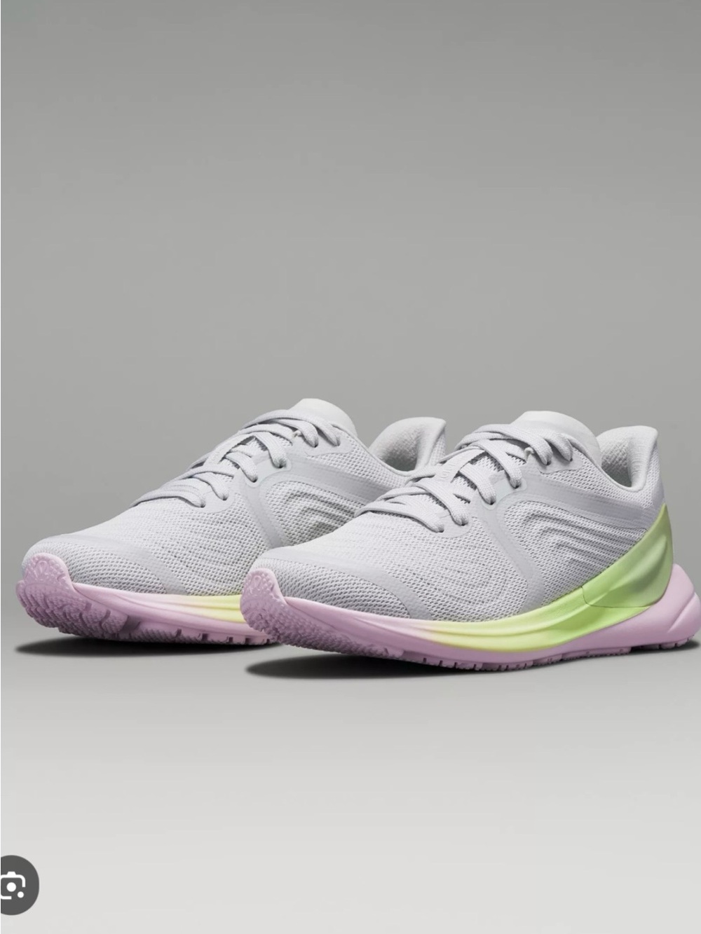 lululemon athletica Light Gray Sneakers with Pastel Yellow & Pink Accents